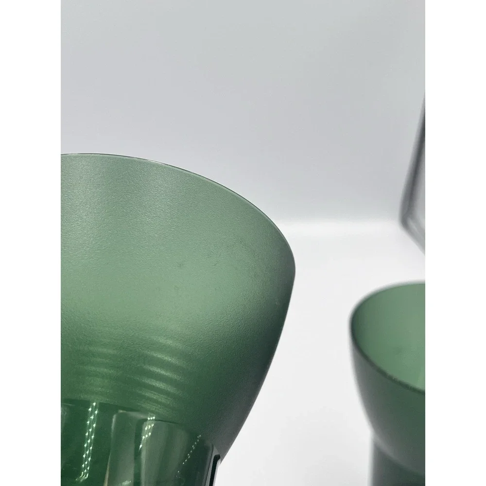 Ikea‎ Flared Acrylic Tumblers Sola Stacking Cups SET 6 Smoke Green Deco Modern